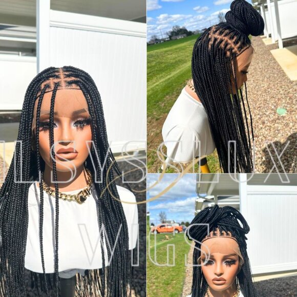 40” Knotless Braided Wig | Full Lace, Glueless Ready to ship - Picture 8 of 9
